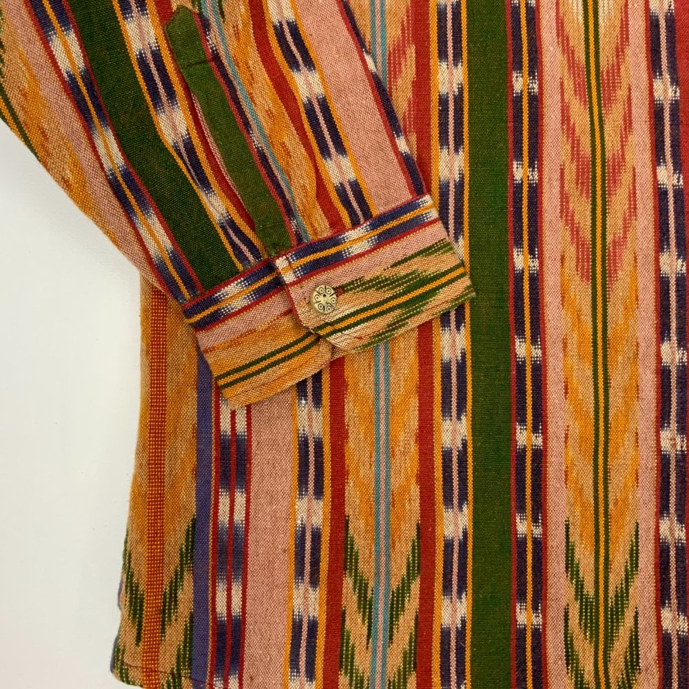 The Territory Ahead Textured Cotton Southwestern Striped Button Up Shirt Sz XL - Picture 12 of 16